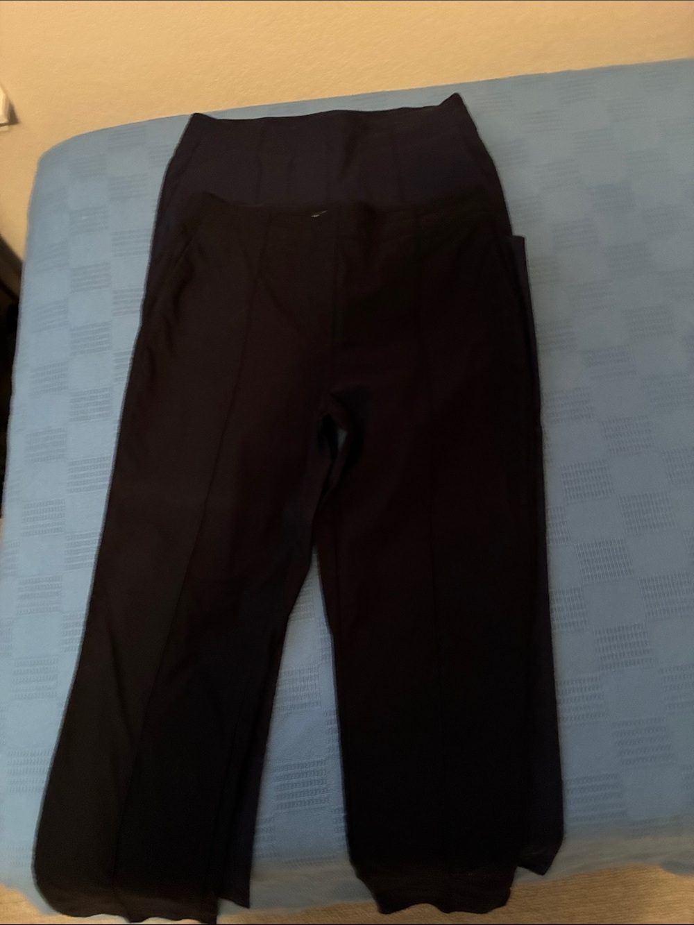 Two pairs Hilary Radley Black and Blue Straight-Leg High-Waist Pants